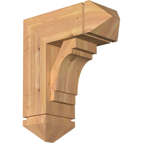 Ekena Millwork Merced Arts and Crafts Smooth Bracket w/ Offset Brace, Western Red Cedar, 7 1/2"W x 18"D x 22"H BKT0806X18X22MRC03SWR - main